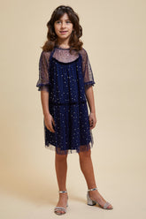 Layla Navy Sequin Dress