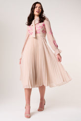 Agatha Shell Floral Embroidered Midi Dress
