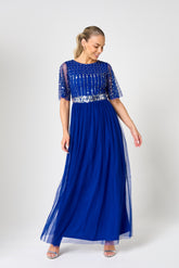 Alice Cobalt Blue Embellished Maxi Dress