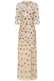 Alison Cream Embellished Maxi Dress