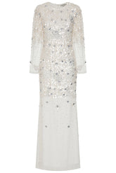 Alix White Floral Embellished Maxi Dress