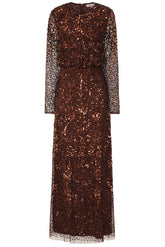 Allegro Chicory Coffee Sequin Maxi Dress