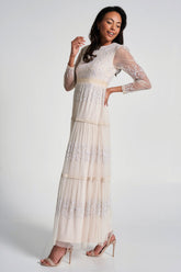 Calla Embroidered Maxi Dress - Nude