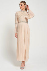 Celia Nude Embellished Maxi Dress