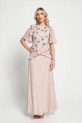 Chloe Blush Floral Embellished Maxi Dress
