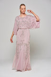 Christine Lilac Embellished Maxi Dress with Batwing Sleeves