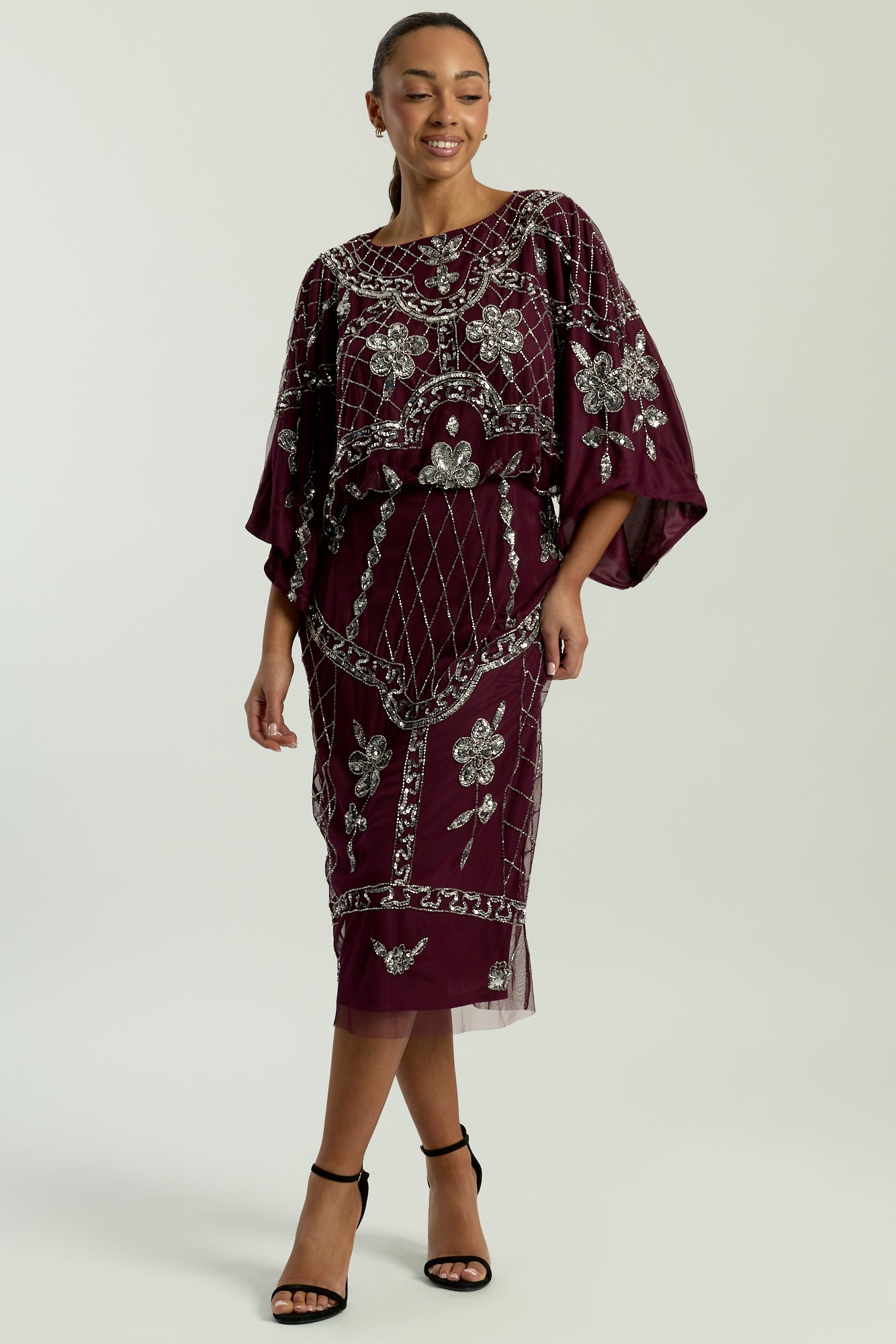 purple midi dress for wedding Buy Women's Dresses Purple Wedding Guest Midi Online