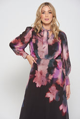 Darcy Black Floral Print Midi Dress