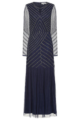 Ellen Navy Embellished Maxi Dress