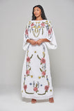 Evanthe White Floral Embroidered Twist Back Maxi Dress