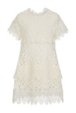 Naya Cream Crochet Lace Dress
