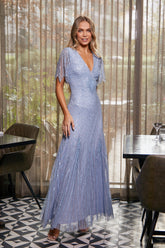 Irene Embellished Maxi Dress - Celestial Blue
