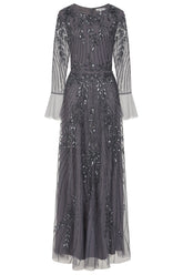 Jora Charcoal Embellished Maxi Dress
