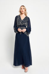 Kaira Navy Sequin Maxi Dress