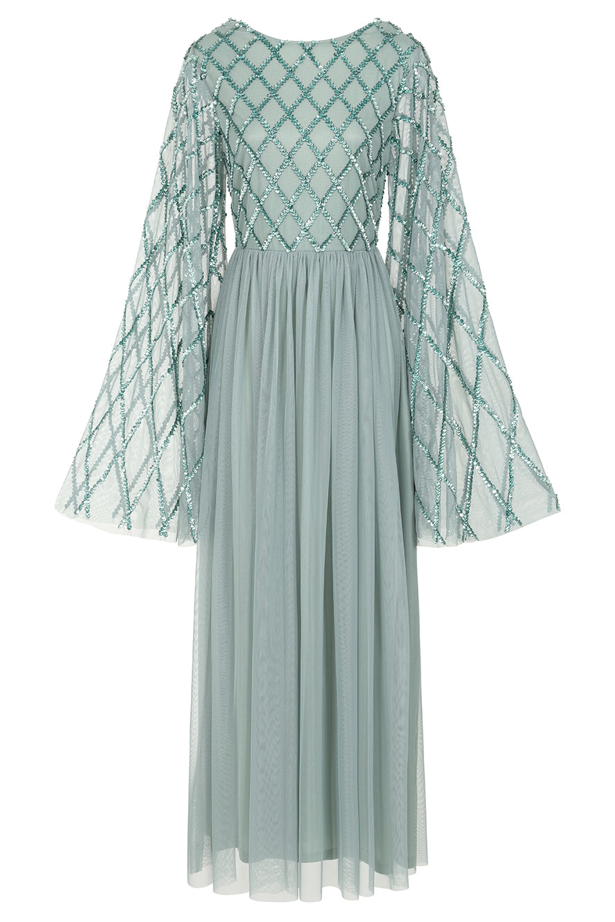 Lavina Sage Sequin Maxi Dress Frock and Frill Lavina Sage Sequin Maxi Dress Frock and Frill