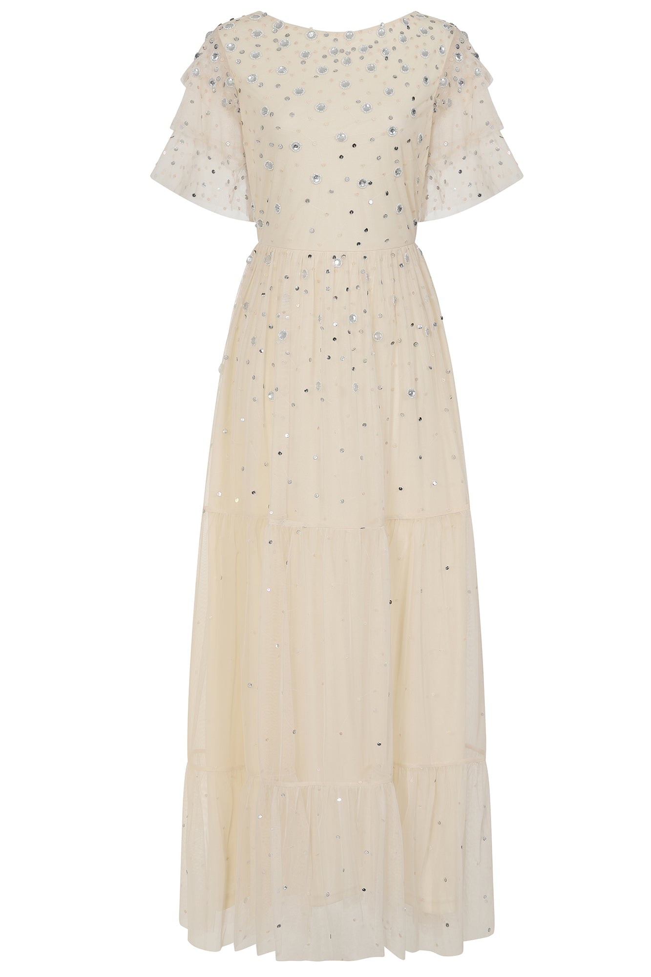 Linda Cream Embellished Maxi Dress Frock and Frill Linda Cream Embellished Maxi Dress Frock and Frill