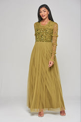 Lorna Sequin Maxi Dress - Willow Green