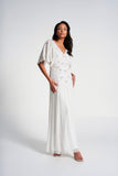 Luella White Embellished Cape Sleeve Maxi Dress