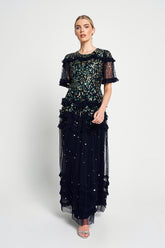 Lydia Sequin Maxi Dress - Navy