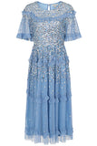 Lynne Blue Sequin Midi Dress