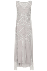 Marcia Sequin Maxi Dress in Grey