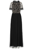 Nancy Black Embellished Bodice Maxi Dress