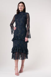 Raina Navy Lace Midi Dress