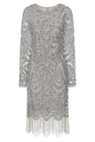 Roxie Silver Embellished Shift Dress