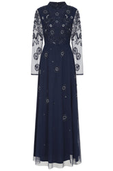 Sabina Embellished Maxi Dress - Navy