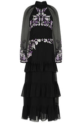 Sable Black Embroidered Midaxi Dress
