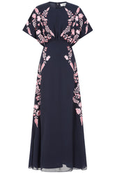 Sienna Navy Floral Embroidered Maxi Dress