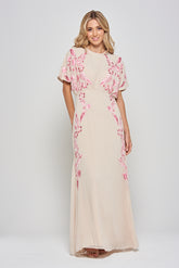 Sienna Shell Floral Embroidered Maxi Dress