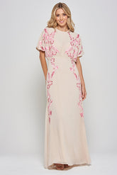 Sienna Shell Floral Embroidered Maxi Dress