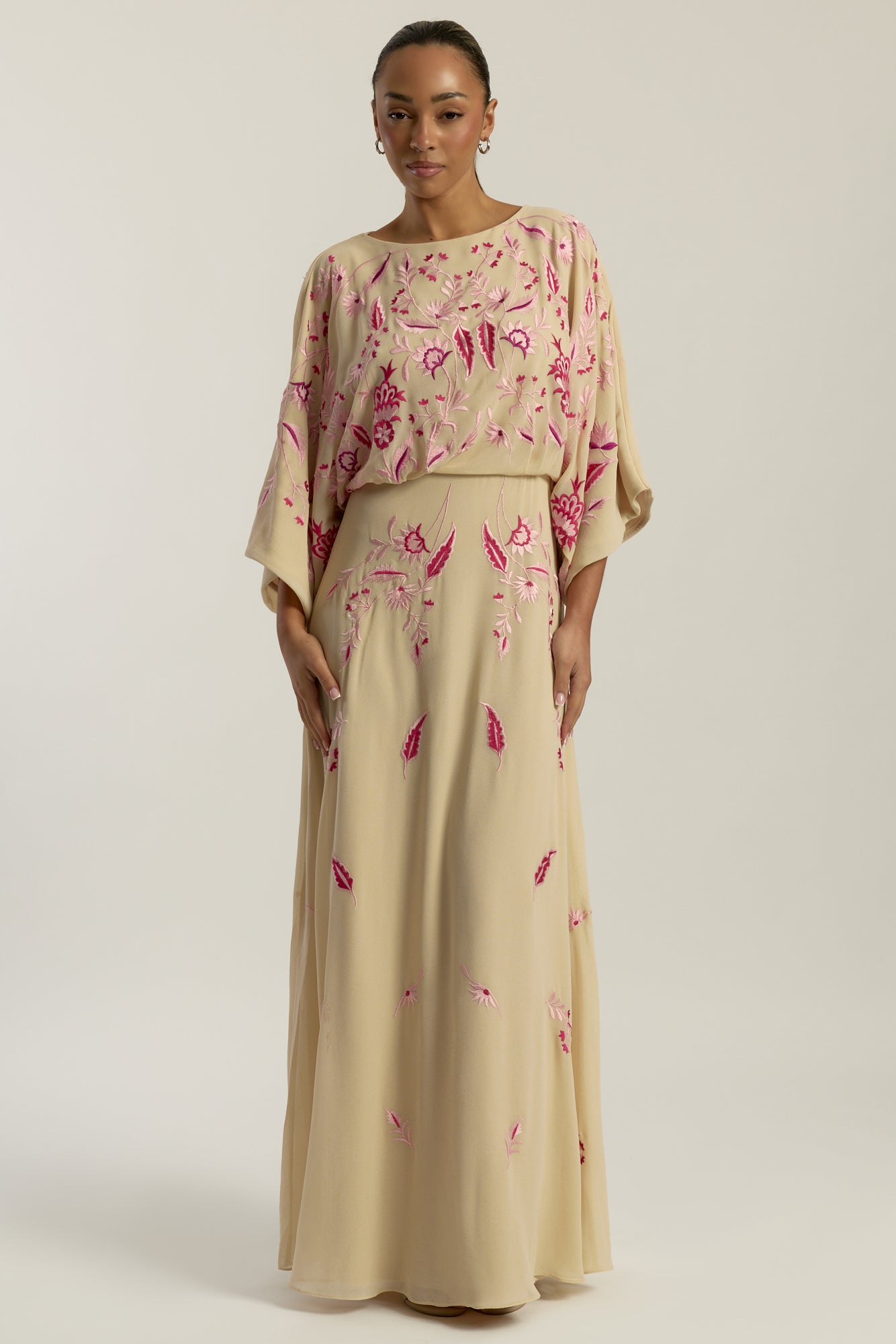 Viola Nude Embroidered Maxi Dress Frock and Frill Viola Nude Embroidered Maxi Dress Frock and Frill