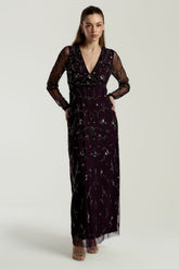 Willow Deep Purple Embellished Maxi Dress