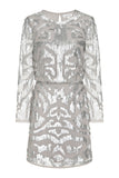 Bryony Silver Long Sleeve Sequin Dress