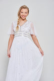 Gloria White Embellished Maxi Dress