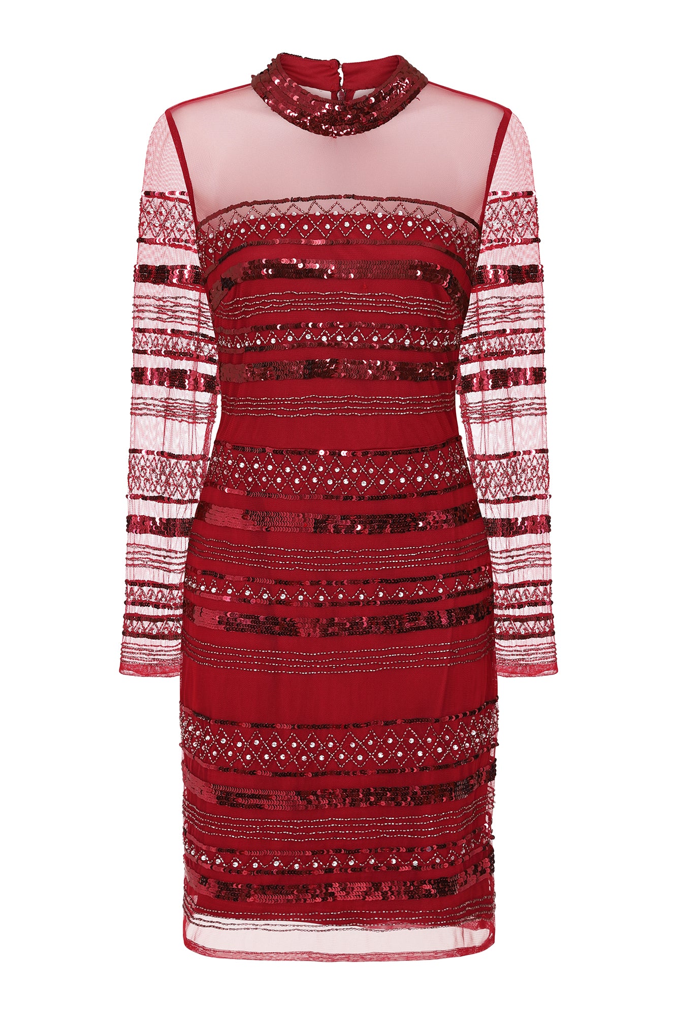 Rowan Red Embellished Long Sleeve Dress Frock and Frill Rowan Red Embellished Long Sleeve Dress Frock and Frill