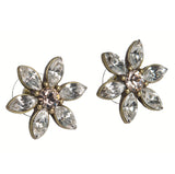 Daisy Flower Stud Earrings with Swarovski Crystal