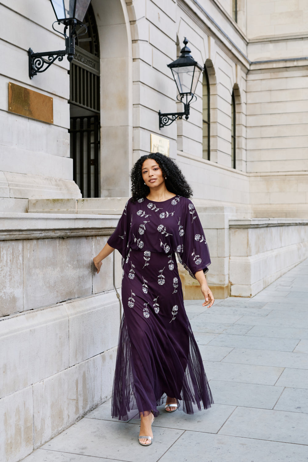 Naida Purple Embellished Maxi Dress Frock and Frill Naida Purple Embellished Maxi Dress Frock and Frill