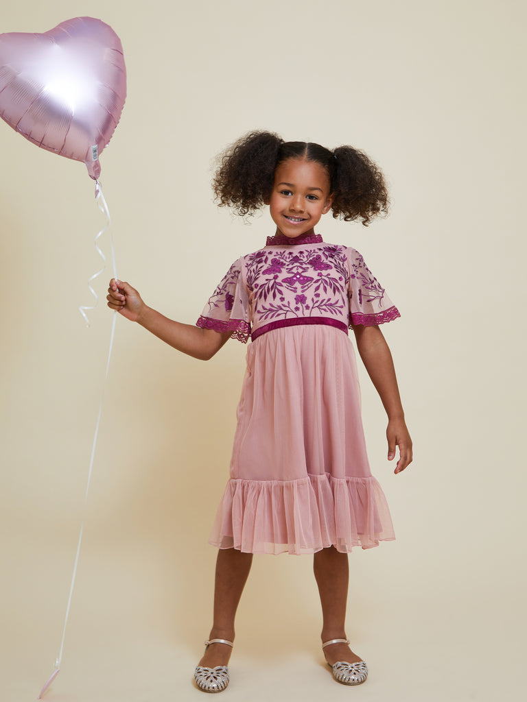 Elsie Rose Butterfly Embroidered Dress