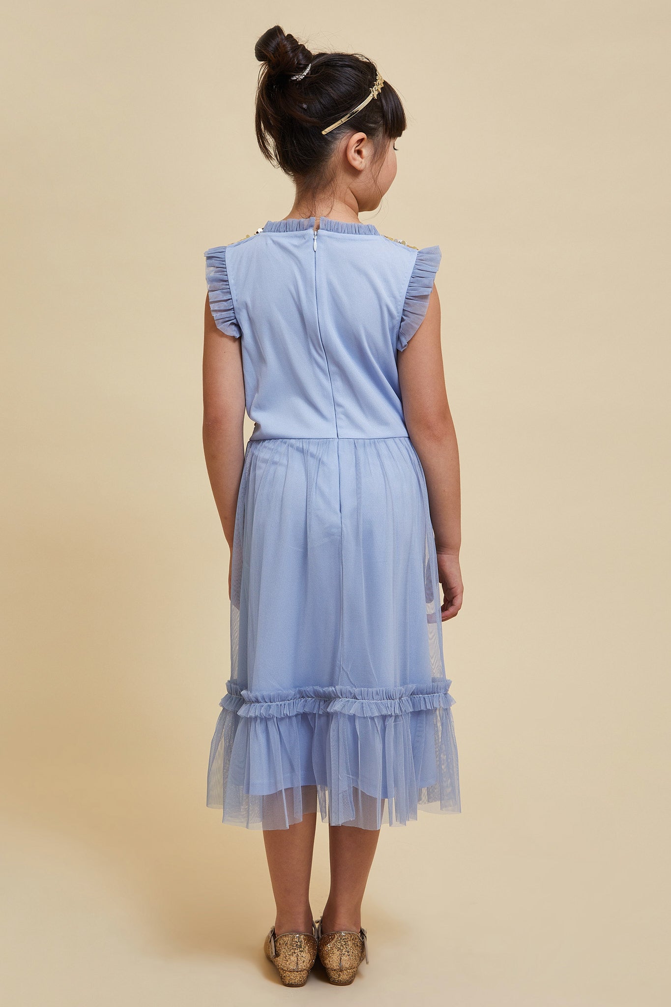 Stella Ice Blue and Gold Sequin Dress Frock and Frill Stella Ice Blue and Gold Sequin Dress Frock and Frill