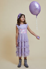 Isla Lilac Sequin Ruffled Dress