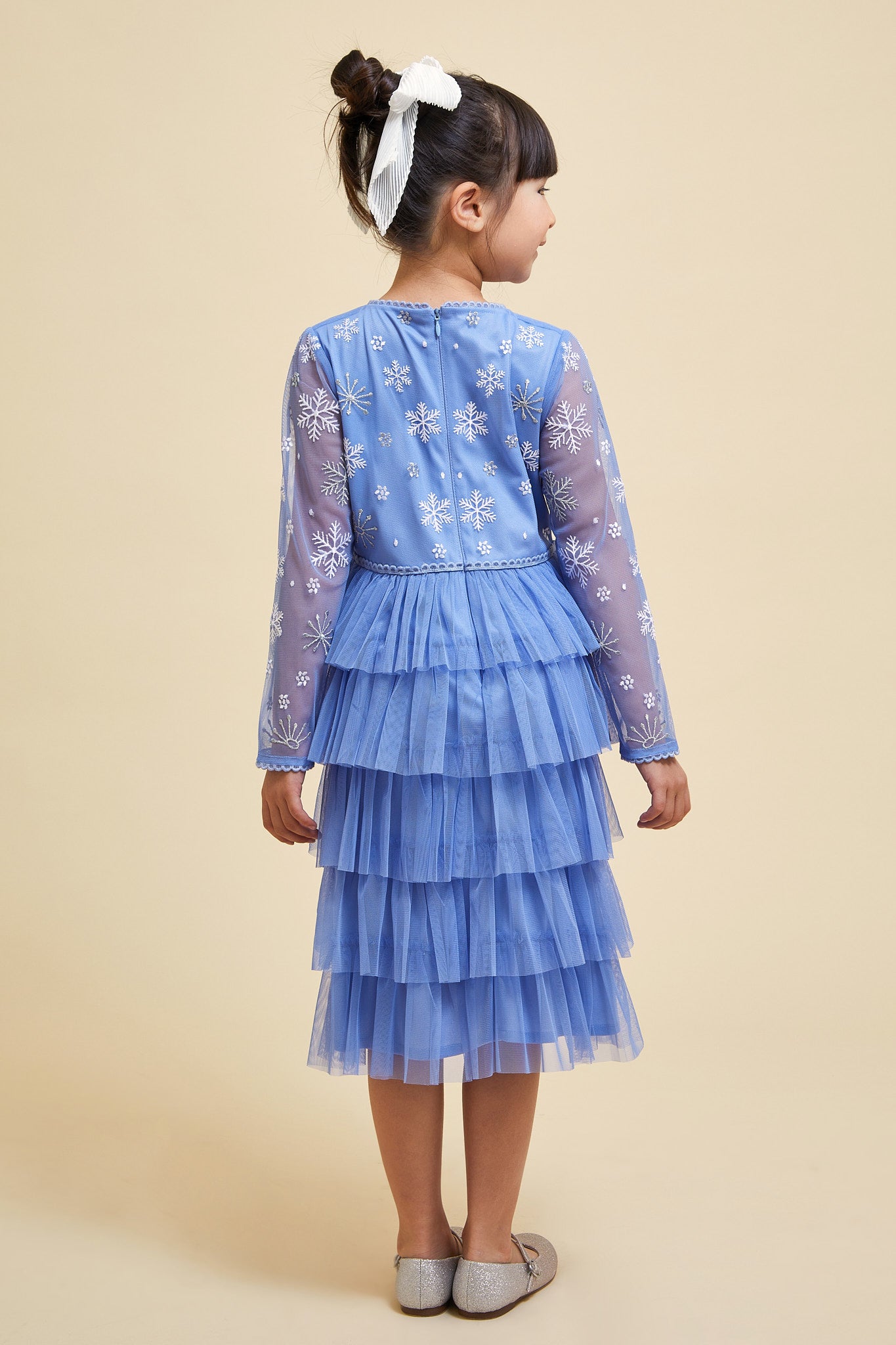 Eira Ice Blue Snowflake Embroidered Dress Frock and Frill Eira Ice Blue Snowflake Embroidered Dress Frock and Frill