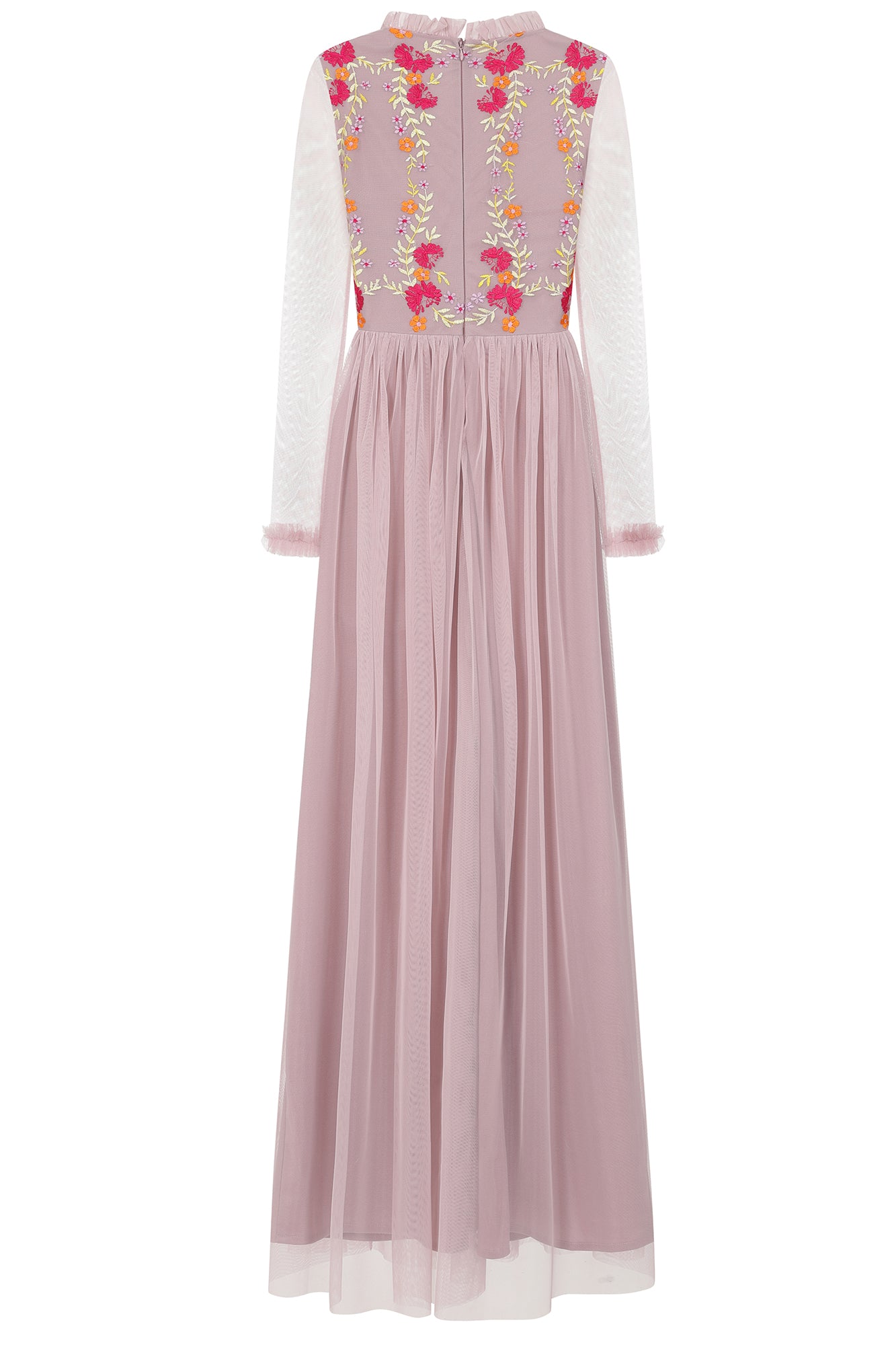 Abelia Blush Floral Embroidered Maxi Dress – Frock and Frill