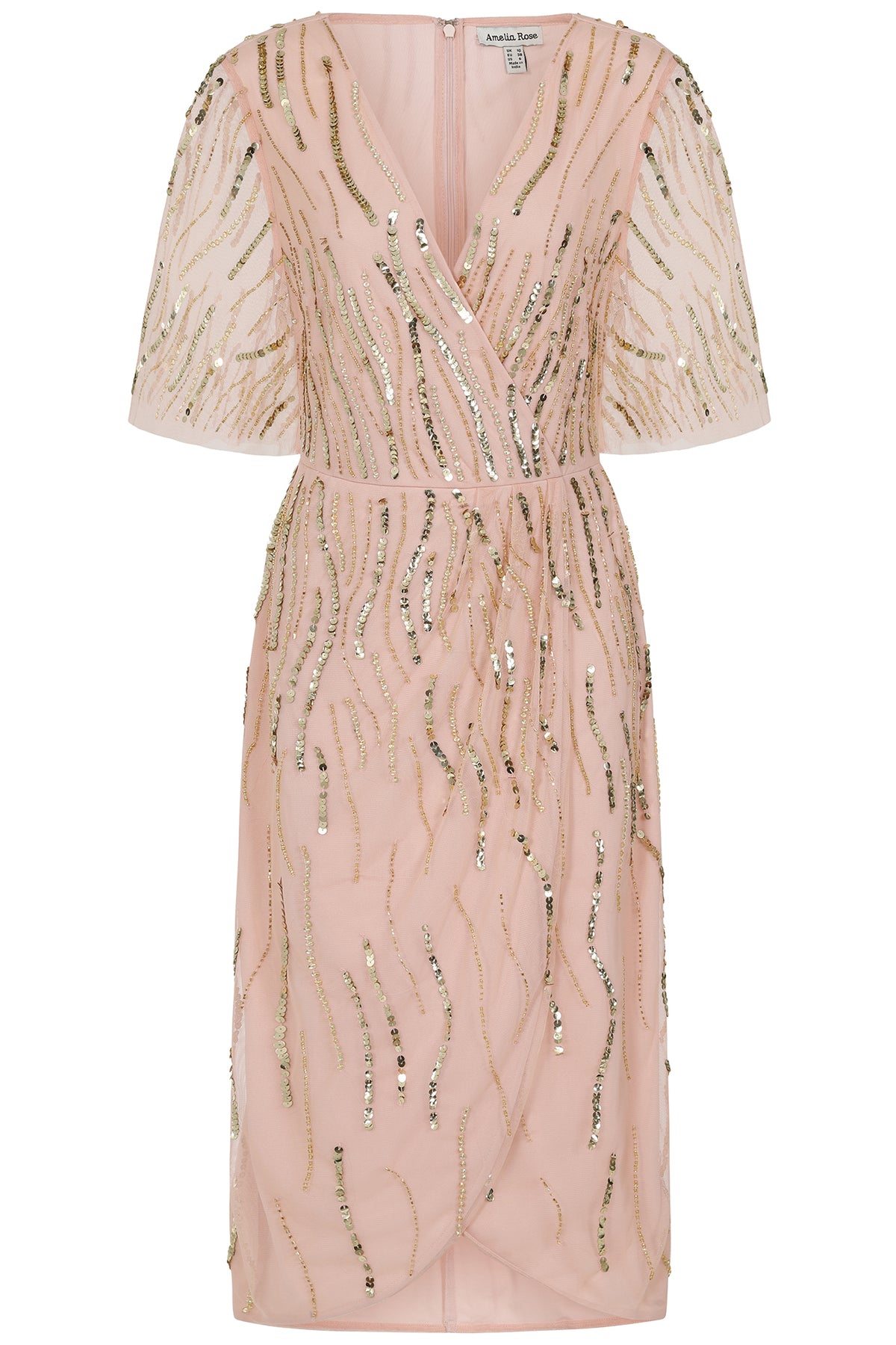 Addison Sequin Midi Dress - Nude