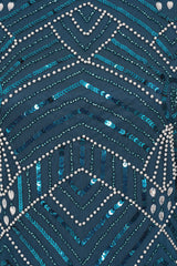 Adelia Blue Embellished Maxi Dress