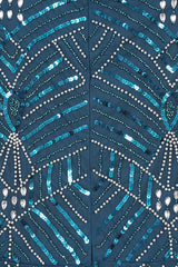 Adelia Blue Embellished Maxi Dress