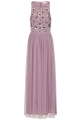 Aeris Lilac Floral Embellished Maxi Dress