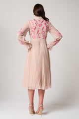 Agatha Shell Floral Embroidered Midi Dress